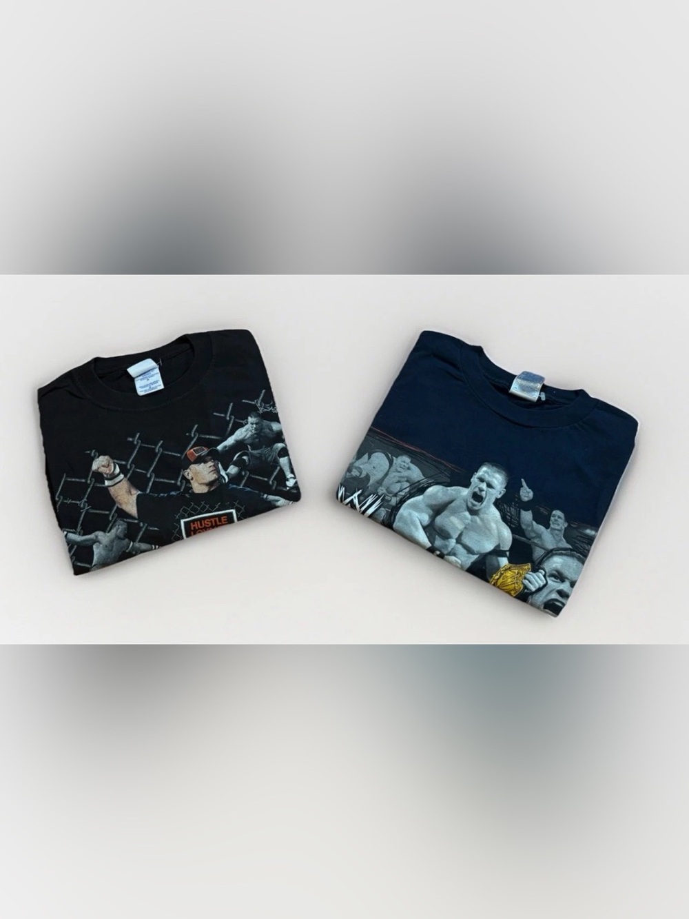 Y2K John Cena T-Shirts Lot of 2 Medium Front and Back Graphics WWE Vintage